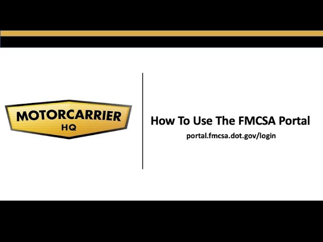 Fmcsa Login Portal