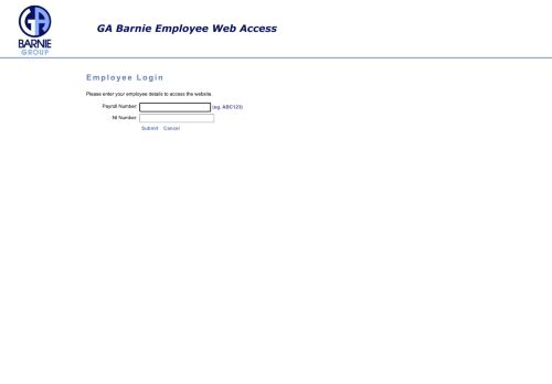 G A Barnie Employee Login