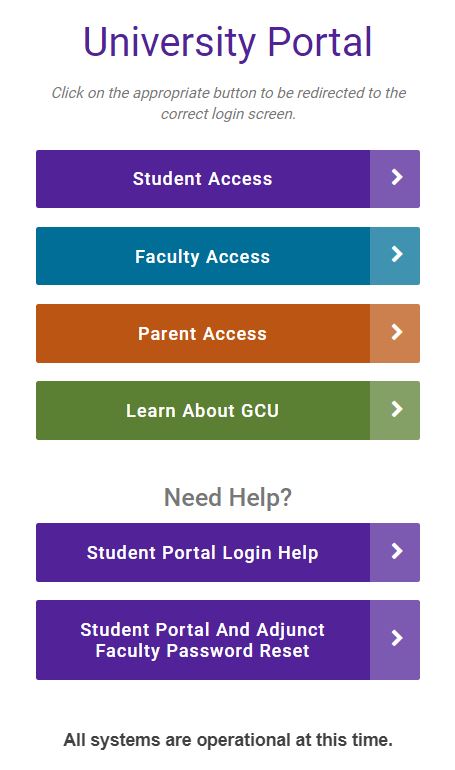 Gcu Login Portal