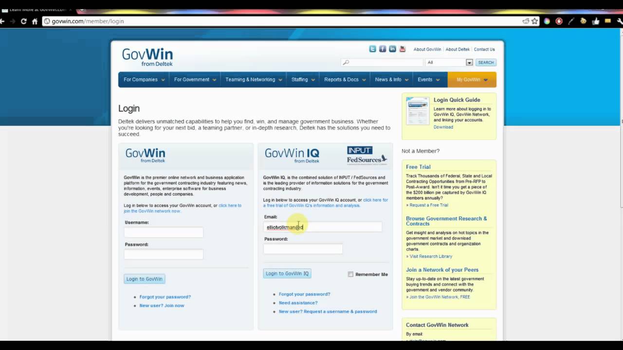 Govwin Login