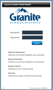 Granite Gradebook Login