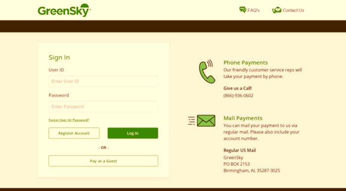 Greensky Payment Login