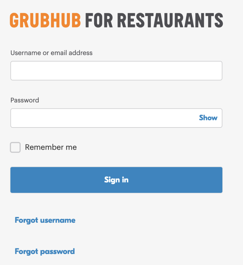 Grubhub For Restaurants Login