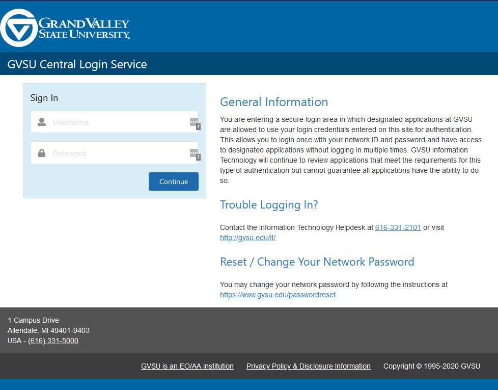 Gvsu Central Login