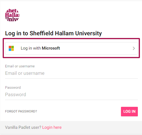 Hallam Login