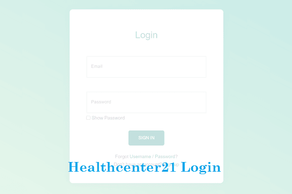 Healthcenter21 Login