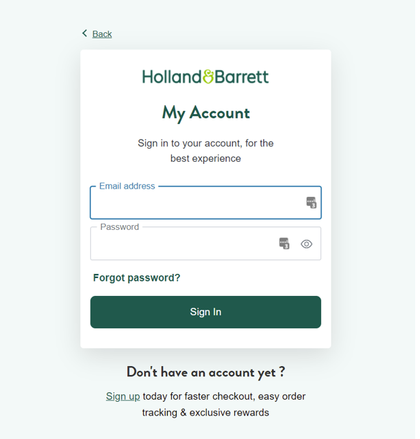 Holland And Barrett Login