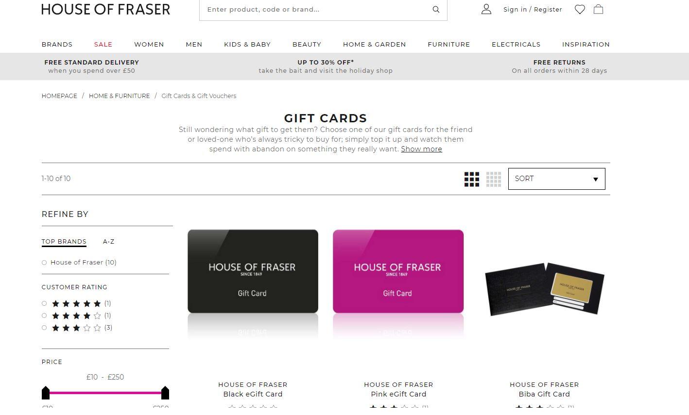 House Of Fraser Card Login