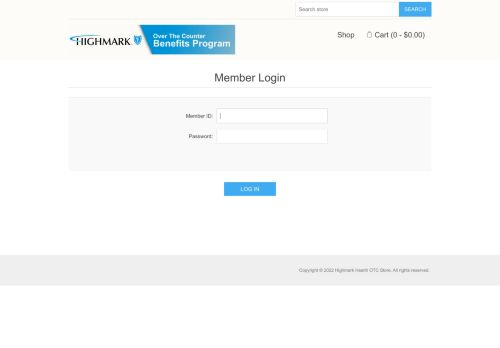 How To Login To Highmark Otc Store