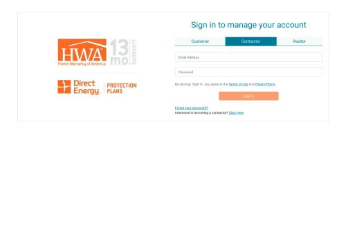 Hwa Contractor Login