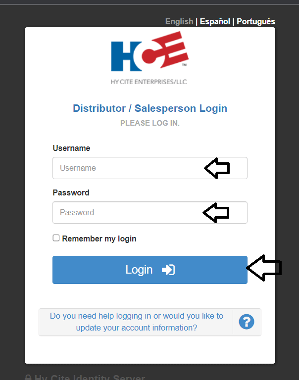 Hy Cite Distributor Login