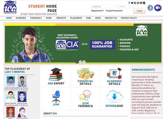 Ica Student Login