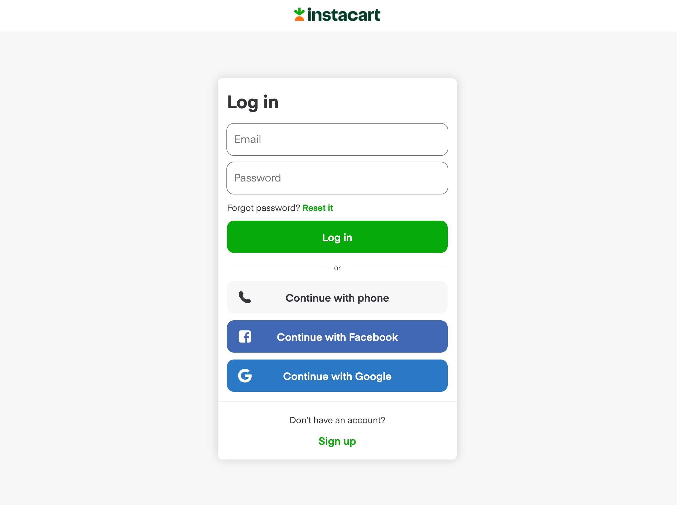 Instacart Login