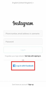 Instagram Login Facebook