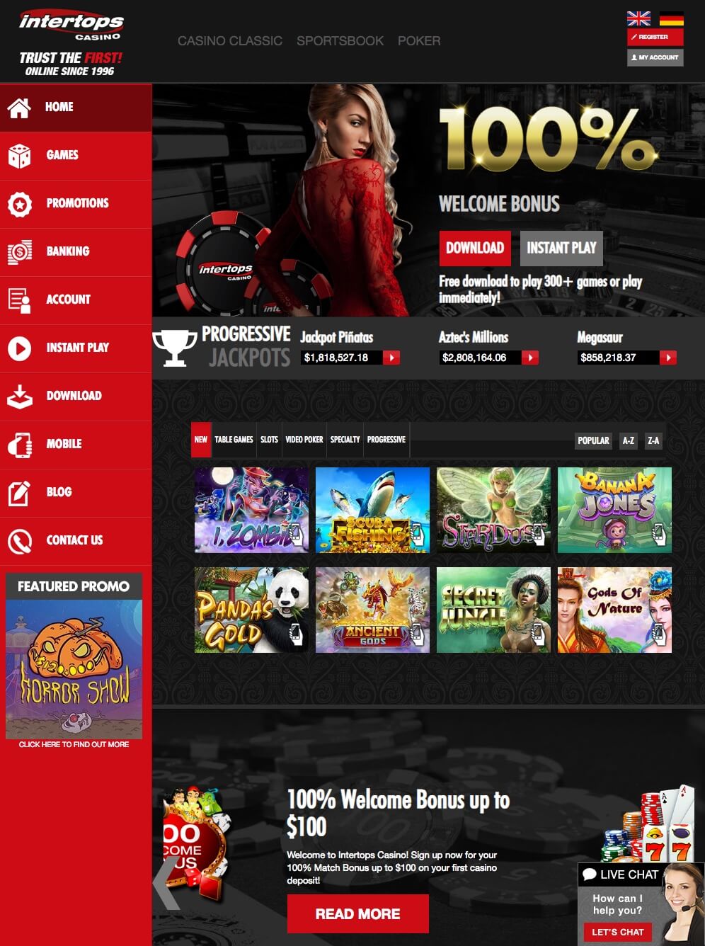 Intertops Casino Login