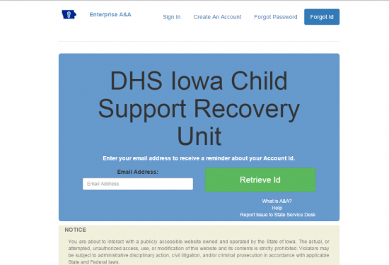 Iowa Child Support Login