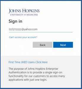 John Hopkins Portal Login