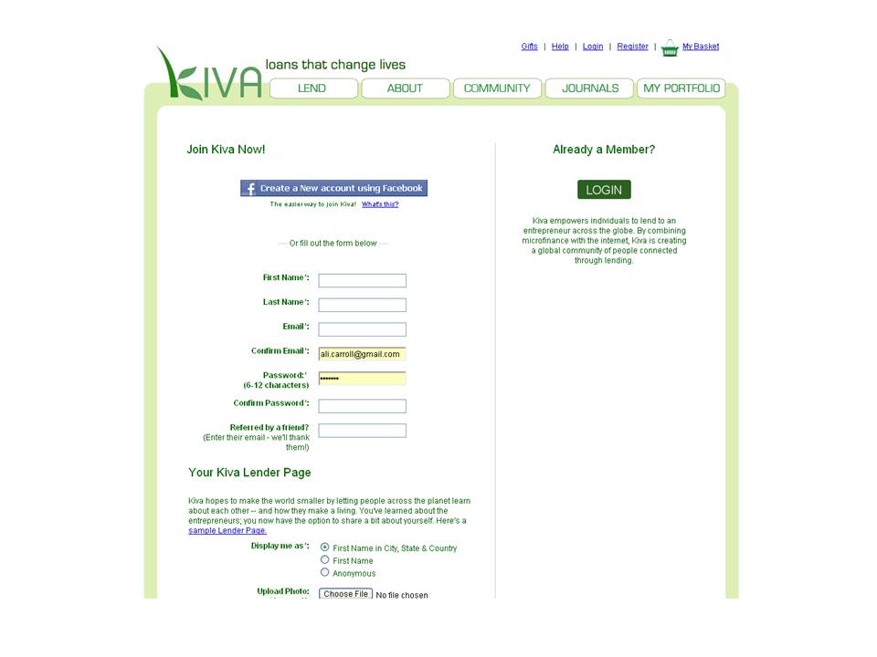 Kiva.Org Login