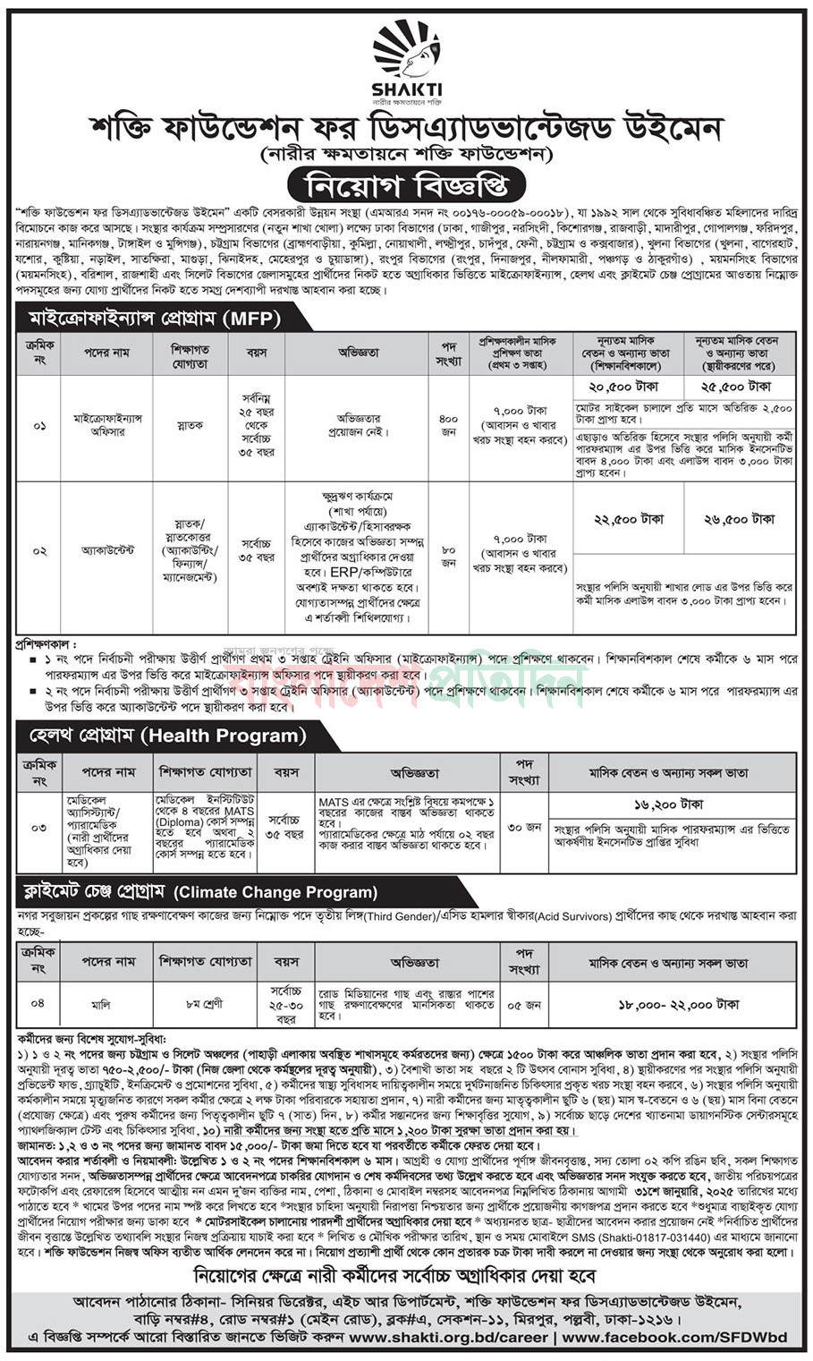 Shakti Foundation Job Circular 2025