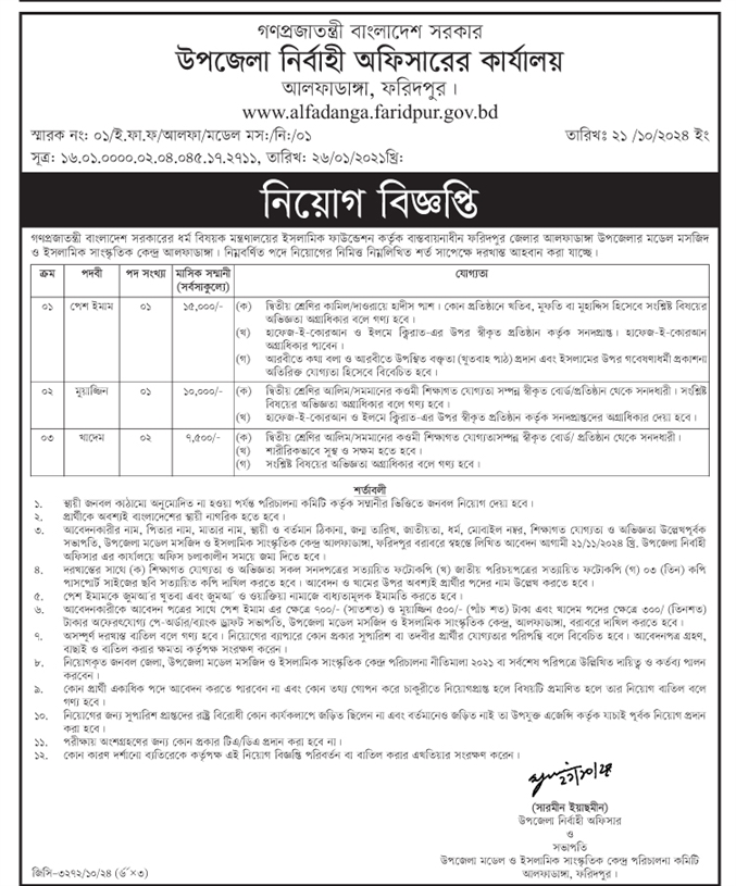 Upazila Parishad Job Circular 2024