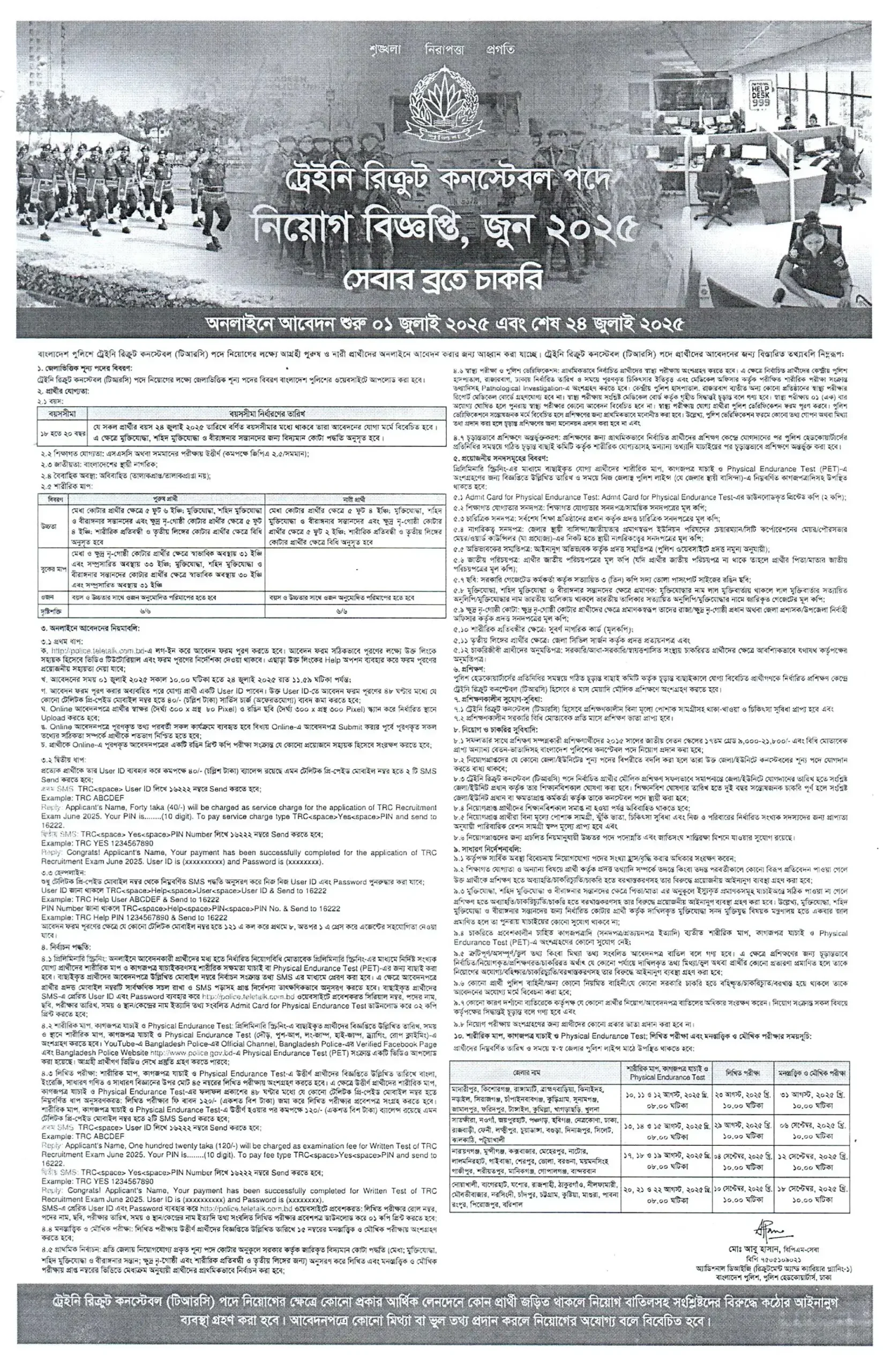 Bangladesh Police Job Circular 2025